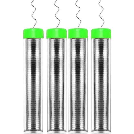 Lot de 4 bobines de soudure de 0,8 mm, noyau de colophane sans plomb, soudure, flux, soudure pour la réparation de composants de soudure électrique et le bricolage