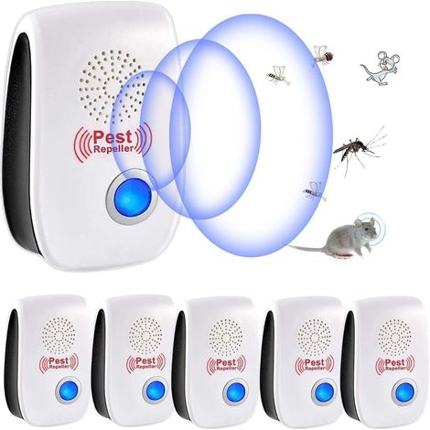 Ultrason Anti Moustique, 6 Pack Ultrason Souris et Rats & Insectes Répulsif Électronique, Répulsif Ultrason AntiRongeurs Insectes Anti Insectes, Moustiques, Fourmis, Rats, Araignées (1/5)