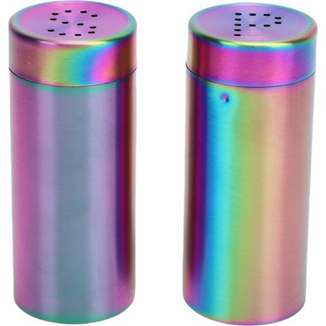 2 pièces de bouteilles à épices en acier inoxydable 304 pour table, salière et poivrière, diffuseur d'épices pour barbecue et cuisine