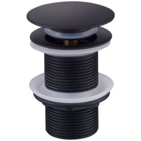 Bonde de lavabo noire sans trop-plein Laiton de haute qualité Mécanisme clic-clac Connexion standard G1¼ Évacuation rapide (1/5)