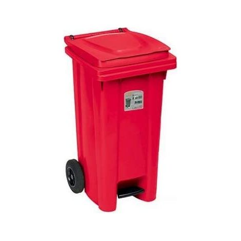 Stefanplast pattumiera rosso con pedale,120 litri