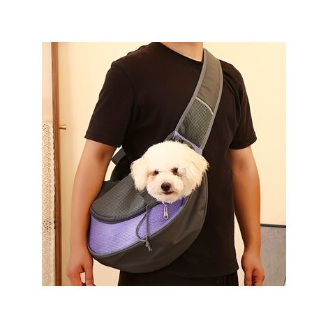 Bolsa pequeña para transportar mascotas, ideal para viajes online. (Morada)