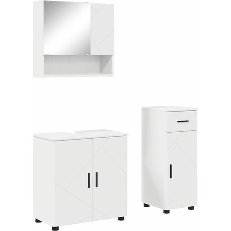Maison Exclusive - Badezimmermöbel-Set mit Tür 3 pcs Weiß Holzwer