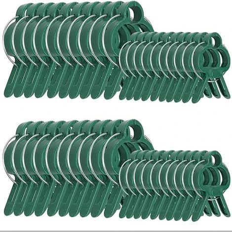 80 tuteurs pour plantes, clips de jardin en plastique résistant pour vignes, tomates, concombres, 40 grands et 40 petits, verts (1/5)