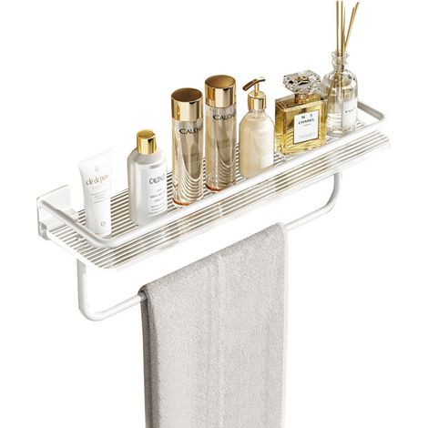Étagère de douche blanc, support mural acrylique Mural de Produit Cosmétique, Porte-Serviettes, Étagère de Rangement de Douche / 30CM Rod (1/5)