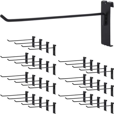Lot de 35 crochets pour panneau de grille, 20 cm, crochets muraux pour présentoir, accessoires de grille métallique pour magasins, garages, ateliers (1/4)