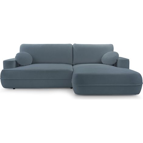 Selsey Fuerro – Ecksofa mit Schlaffunktion, Bettkasten, Ottomane rechts, Strukturstoff wasserabweisend, Hellblau (1/5)