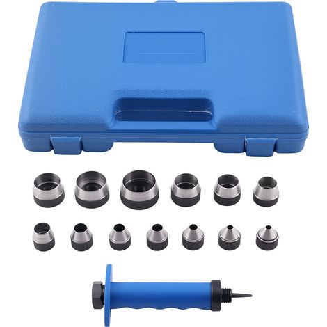 14 Piece Leather Hole Punch Tool Kit 3/16-1-3/8 inch with Spring Loaded Handle (1/5)