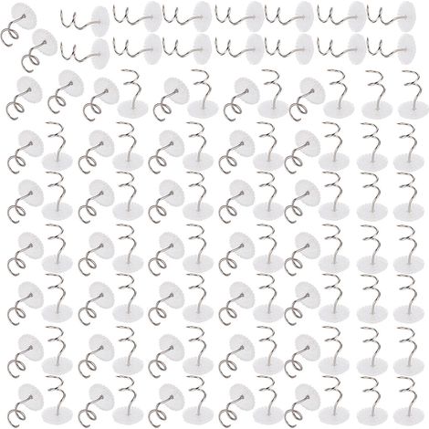 100 clous de fixation spiralés antidérapants en acier inoxydable transparent ABS pour canapé (clous spiralés)