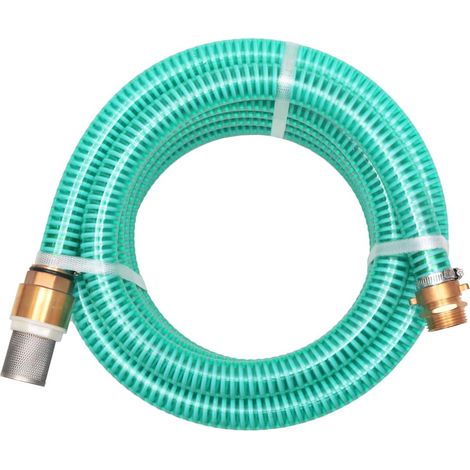 Manguera de succión con conectores de latón 15 m 25 mm verde vidaXL