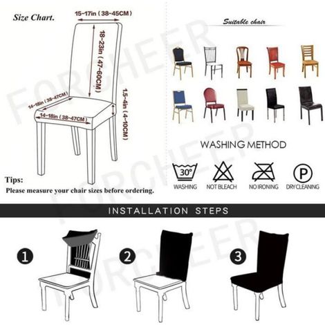 housse de chaise 6 PCS for mariage salle a manger tissu extensible (1/4)