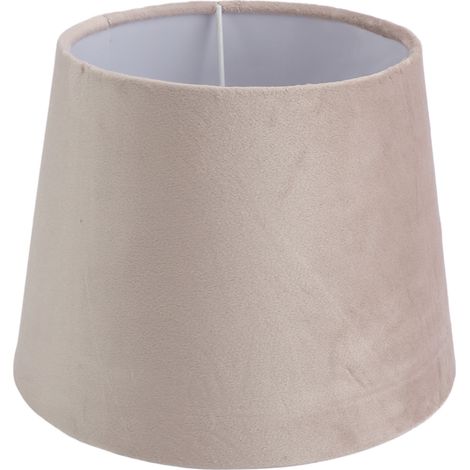 Abat-jour conique en tissu beige pour lampe de table ou lampadaire, double usage E27/E14, fait main. (1/5)