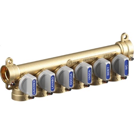 COLLETTORE MULTI-INTERCETTAZIONE MODULARE E COMPATTO PER IMPIANTI SANITARI MODELLO CK3 - ATTACCO FASTEC F13 - 2 VIE - LUNGHEZZA 87MM  - TEC