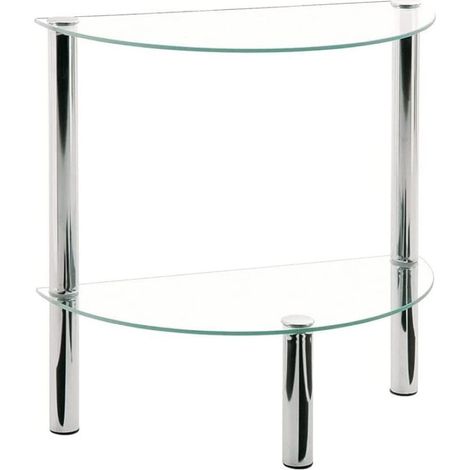 HAKU Möbel Tavolino cromo, Metallo, vetro di sicurezza - Dim. L 45 cm x A 47 cm x P 22 cm, Stile Moderno