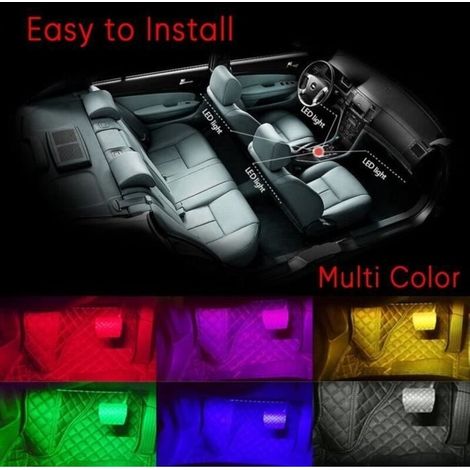 (RGB, Rot, Grün, Blau, Weiß, Orange, Gelb, Cyan, Lila) LED-Streifen-Beleuchtungsset für den Innenbereich – 4-teilig – Mehrfarbig – mit Infrarot-Fernbedienung (1/4)