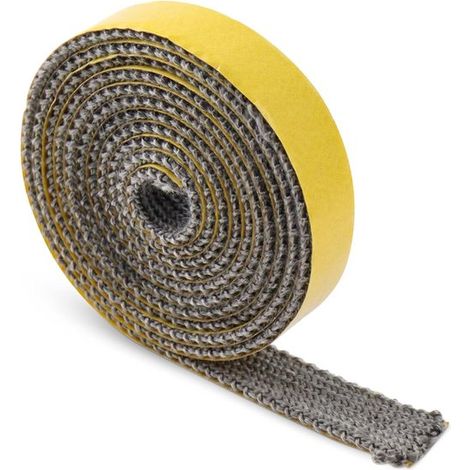Kacheltouw - kachelkoord - Haard Tape - Kachel Pakking - Glasvezel - 3mm15mm2m - zwart - zelfklevend - plat - Hittebestendig - voor kachel, schoorsteen, kachelbuis, ovendeur (1/5)
