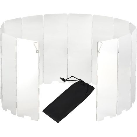 14 Plaques Pare-Vent Pliable en Aluminium Pare-Brise pour Rechaud de Camping Plein Air Pare-Brise pour Cuisinière à Gaz (1/5)