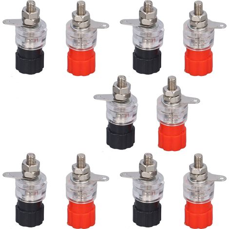 Lot de 5 bornes de raccordement, connecteur en alliage d'argent transparent, tige à vis 50013 (1/5)