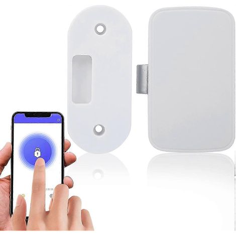 Serrure intelligente Bluetooth pour armoire - Verrouillage invisible sans clé, déverrouillage à distance via application pour la sécurité des classeurs, armoires, meubles à chaussures et boîtes de ran (1/5)