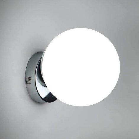 GOECO Applique Murale Intérieure, Lampe Murale Moderne, E27 Luminaire Mural Boule de Verre 15cm pour Chambre, Salon, Couloir Escalier, Balcon (1/5)