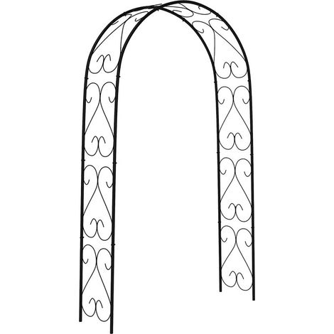 Arche De Jardin - Acier Thermodéposé - Pour Plantes Grimpantes - 125 X 37 X 230 Cm - Noir - 1 Pièce (1/5)