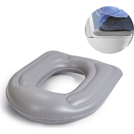 Inflatable Toilet Seat Cushion, Donut Shape Raised Cushion, Adjustable Height Toilet Seat, Tailbone Pain Relief (1/5)