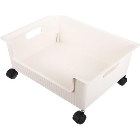 de Rangement Roulettes en Plastique PP Moyen Format Ivoire (1/5)