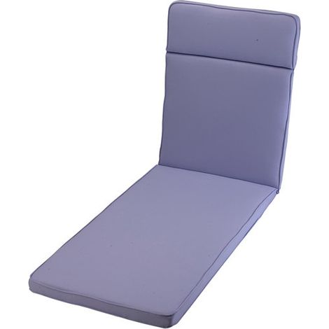 Heather Sun Lounger Outdoor Garden Furniture Cushion - L198 x W60 x H4 cm - Purple
