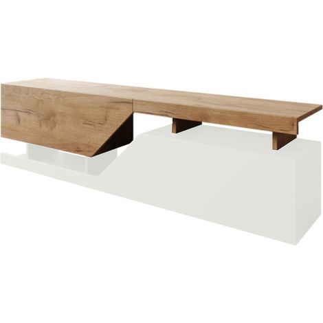 Bestmobilier – Meuble TV 160 cm – Style industriel – Panneaux de particules – Résistant à l'humidité et aux rayures – 2 portes – 1 étagère (1/4)