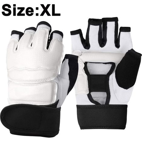 Gants De Combat - PU - Pour Entrainement De Taekwondo Boxe Arts Martiaux - Blanc - 1 Paire (1/5)