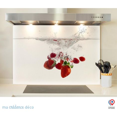 Fond de hotte : Bain de fraises 2 - Verre trempé - 90 cm - 60 cm (1/5)