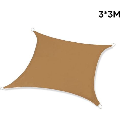 Voile d'ombrage rectangulaire imperméable, protection UV, toile résistante pour auvent et jardin extérieur, kaki (1/5)