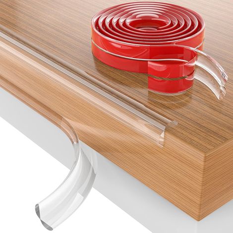 100% Silicone Protection Bebe de Table et Meuble, 2M Pré-adhésif Coin de Table Protection Bebe, Protection Bord Table en Verre Transparent, Protecteur des Bords et Angles de Placard (1/5)