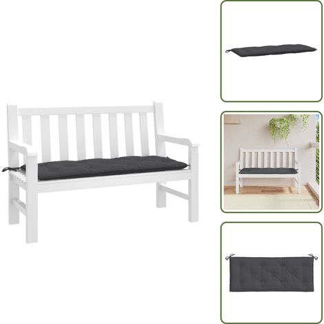 The Living Store Gartenbank-Auflage Melange Anthrazit 120x50x7 cm Stoff - Gartenbank Auflagen - Sitzkissen Outdoor - Gartenkissen - Balkon Deko - Lounge Möbel