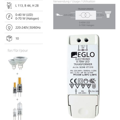 Eglo LED-TRAFO 0-70W 220-240/12V (92348) (1/3)