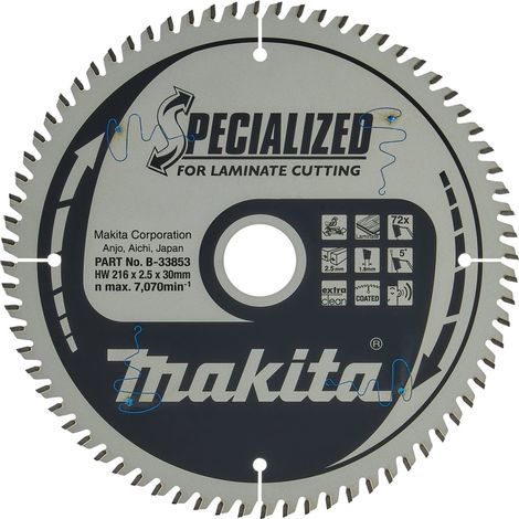 MAKITA B-33853 Specialized TCT laminate 216mm x 30mm x 72T