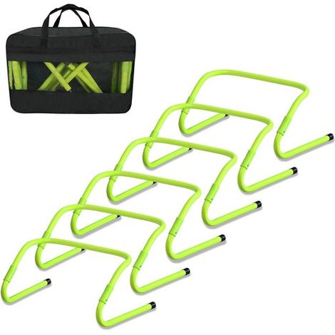 Attrezzatura per allenamento di velocità/agilità nel calcio, set da 6 pezzi, altezza regolabile (46x30 cm), per allenamento di calcio, velocità, flessibilità e coordinazione. (1/5)