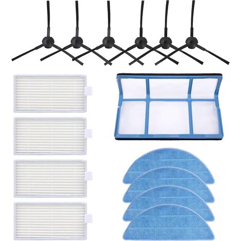 Chiffon Brosse Filtre de Rechange Ensemble d'accessoires pour Robot Aspirateur ILIFE ZACO V3 V3S V5 V5S V5S Pro V5x (15 Pièces) (1/5)