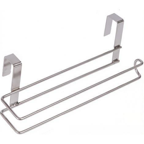 Porte-essuie-tout en acier inoxydable sans perforation, support de rangement pour essuie-tout de cuisine, porte-essuie-tout sous armoire (1/5)