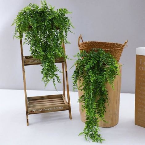 Fougère de Boston - Plante Artificielle Suspendue - Intérieur Extérieur - 80 cm - Lot de 2 (1/4)