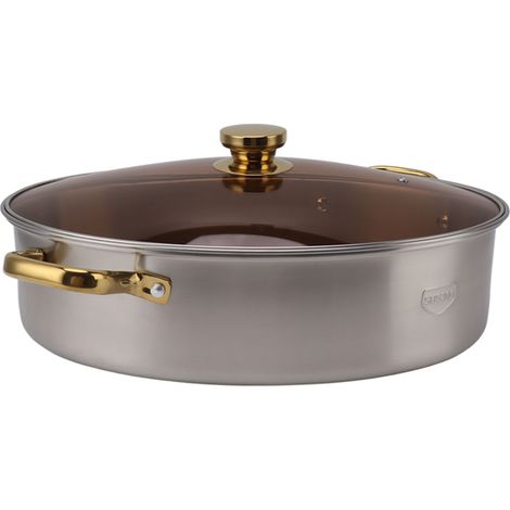 Poisson vapeur ovale en acier inoxydable 304, casserole multifonction pour fruits de mer avec grille et couvercle en céramique (1/5)