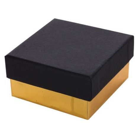 Caja de joyería decorativa mediana en negro y dorado (1/2)