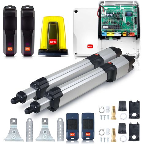 BFT – Kit d'automatisation pour portails à deux vantaux jusqu'à 6 m – Moteur 24 V – Technologie D-Track – Interrupteurs magnétiques