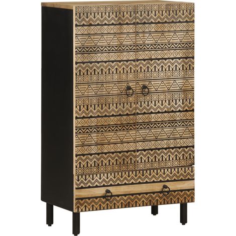 Credenza 60x33,5x100 cm in Legno Massello di Mango Grezzo vidaXL (1/5)