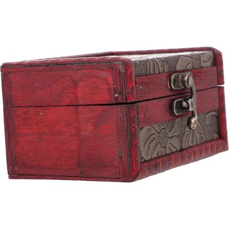 Boîte de Rangement Maquillage et Design Pratique en Bois Marron Vintage Grosse Capacité Maison et Souvenirs (1/5)