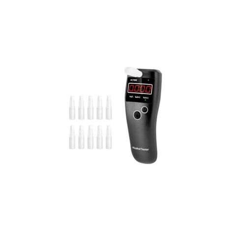 Ethylotest Electronique Homologué NF, Alcootest avec Affichage LCD Numérique, Portable Testeur d'alcool 20 Embouchures pour Usage Domestique et Professionnel (1/5)