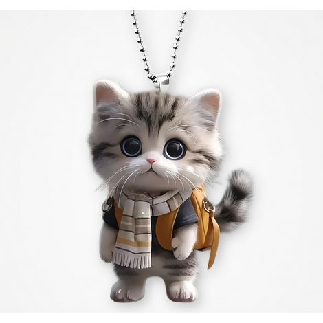 Colgante de acrílico gatito adorable para coche, 8 cm (1/5)