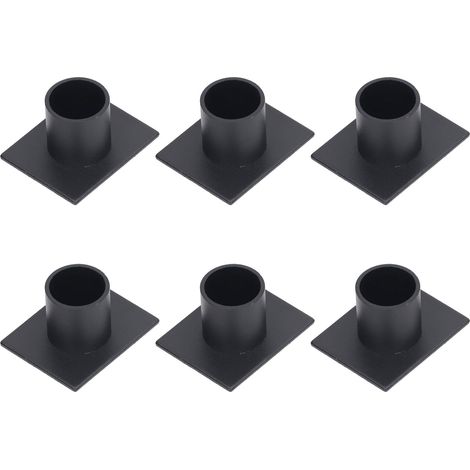 6 Porte-bougies Effet Métal Noir Givré, Base Stable, Supports Bougies Piliers Décoratifs pour Fête, Mariage, Bar (1/5)