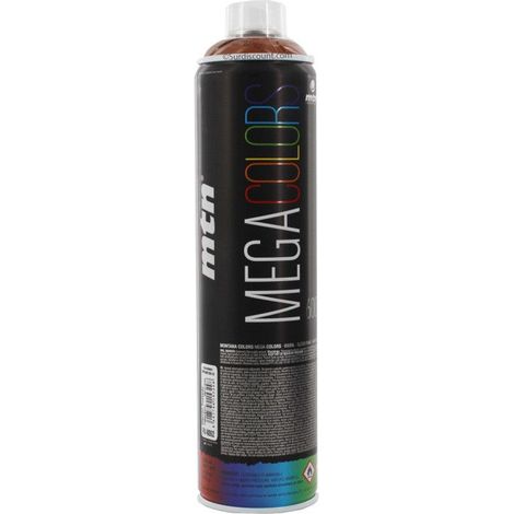 Bombe de peinture - MONTANA COLORS - Mega 600ml - Marron - Valve haute-pression - Séchage ultra-rapide - Résistance UV