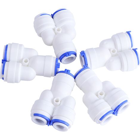 Raccord Y 3 Voies 3/8 Pouces Pour Système Osmose Inverse Aquarium Purificateur D Eau Lot De 5 (1/5)